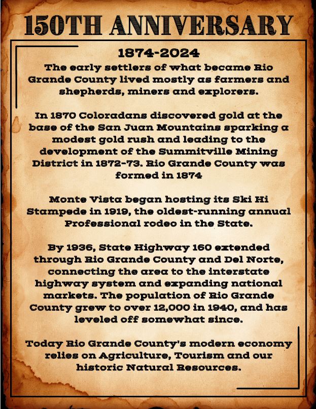 Rio Grande County 150th Anniversary Rio Grande County